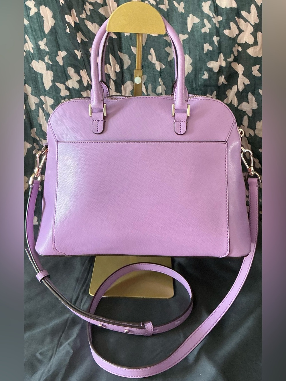 kate spade Louise Dome Satchel in Lilac Saffiano Leather - Picture 2 of 12